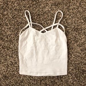 white crop tank top
